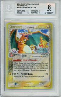 Pokemon Graded: Charizard 4/100 Crystal Guardians (2006) Reverse Foil Beckett 8