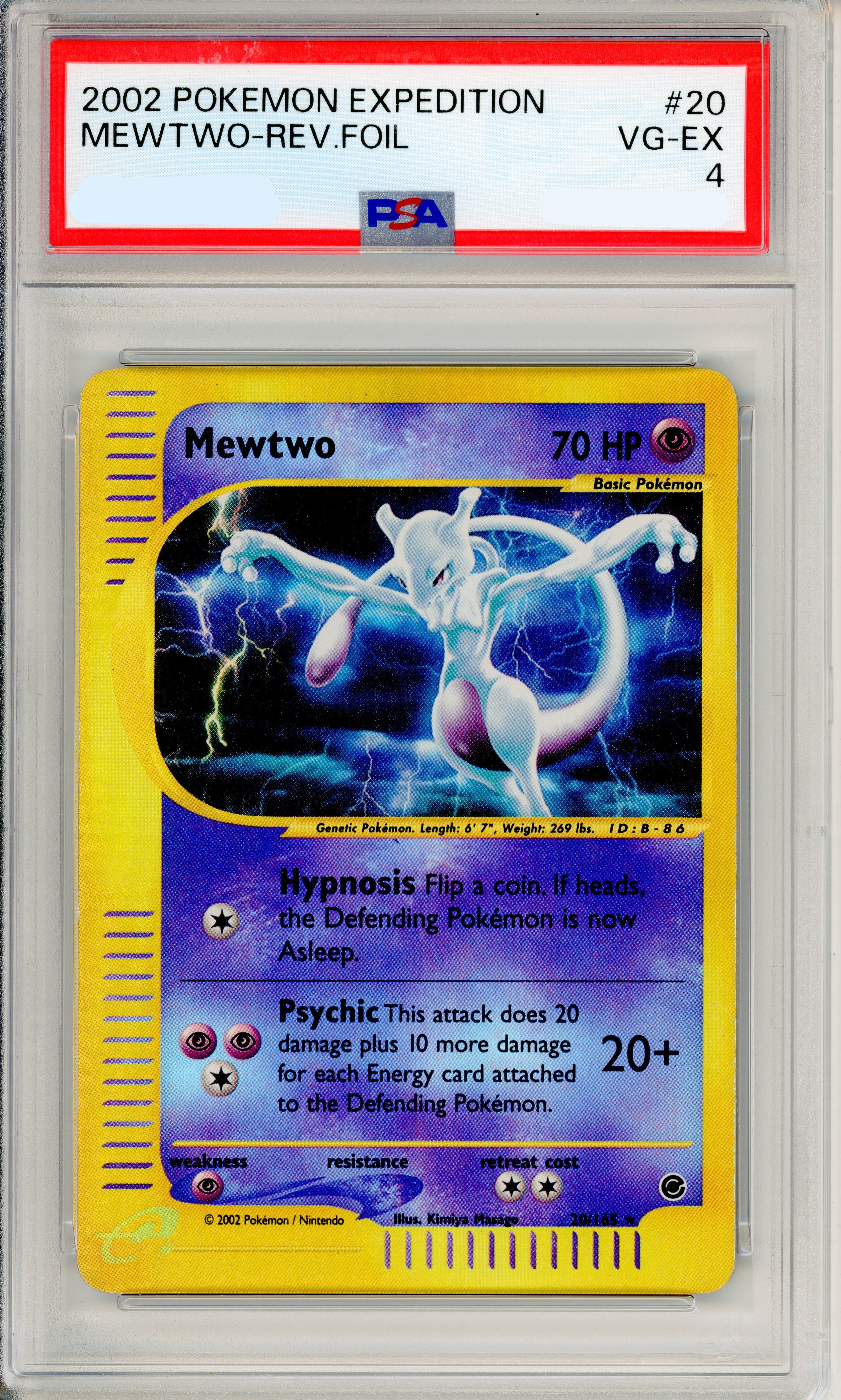 Pokemon Graded: Mewtwo 20/165 Expedition (2002) Reverse Foil PSA 4