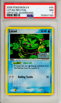 Pokemon Graded: Lotad 55/100 Crystal Gaurdians (2006) Reverse Foil PSA 7