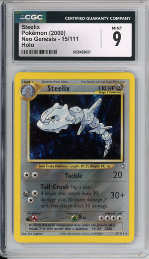 Pokemon Graded: Steelix 15/111 Neo Genesis (2000) Holo CGC 9