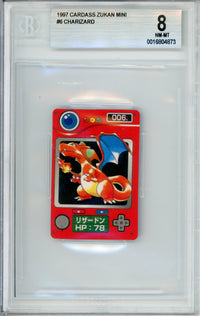 Pokemon Graded: Charizard #6 Carddass Zokan Mini (1997) Beckett 8