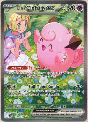 6000 hp pokemon card Lillie's Clefairy EX 2025 Pokemon Journey Together Special Illustration Rare #184 Card