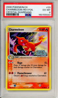 Pokemon Graded: Charmeleon 29/100 Crystal Gaurdians (2006) Rev. Foil PSA 6