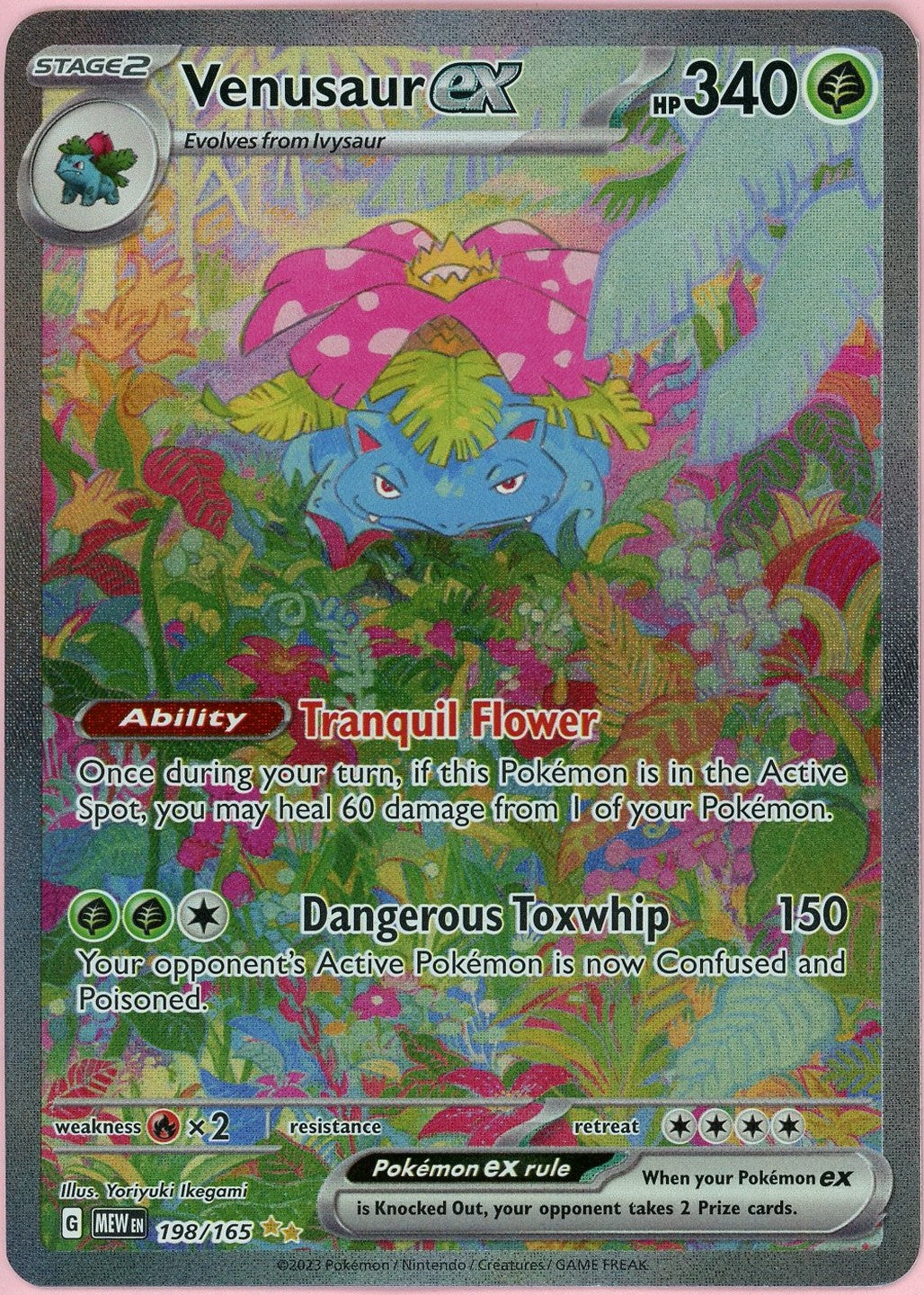 Pokemon Single: Venusaur ex 198/165 Scarlet & Violet 151 (2023) SIR NM