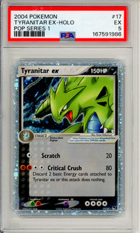 Pokemon Graded: Tyranitar ex 17/17 Pop Series 1 (2004) Holo PSA 5