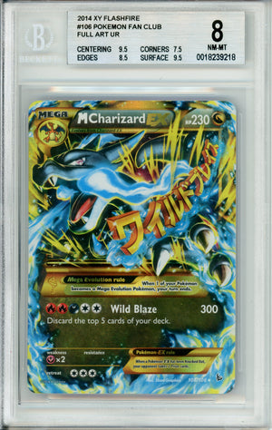 Pokemon Graded: MCharizard EX 108/106 XY Flashfire (2014) Beckett 8