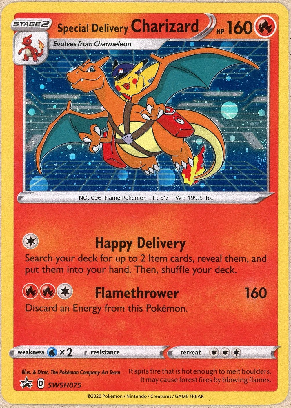 Pokemon Single: Special Delivery Charizard #SWSH075 Promo (2020) Holo LP
