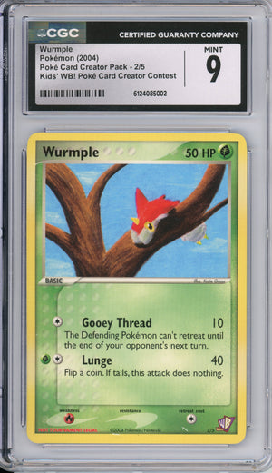 Pokemon Graded: Wurmple 2/3 Poke Card Creator Pack (2004) CGC 9