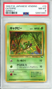 Pokemon Graded: JP Caterpie #10 Vending Series I (1998) PSA 8