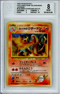 Pokemon Graded: JP Blaine's Charizard #6 Challenge From The Darkness (1999) Holo Beckett 8
