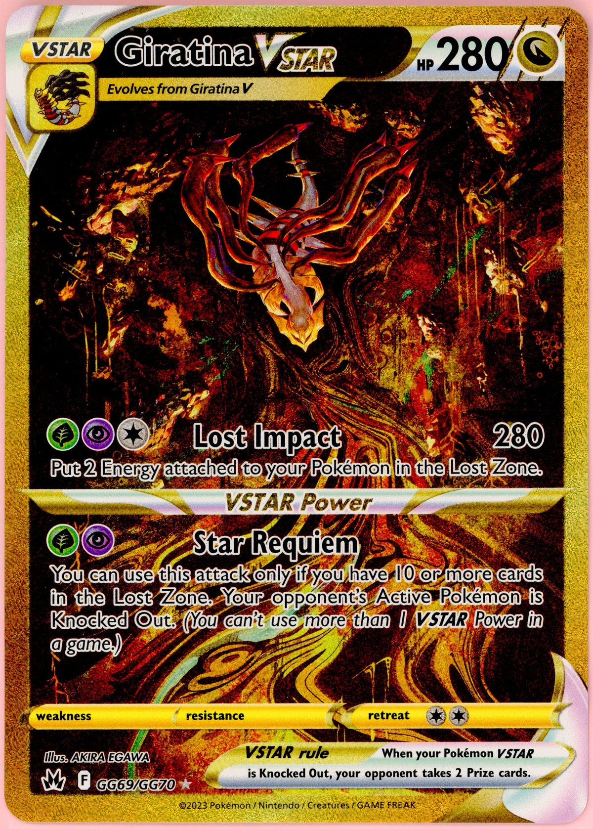 Pokemon Single: Giratina VSTAR GG69/GG70 Crown Zenith (2023) Full Art NM