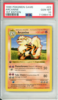 Pokemon Graded: Arcanine 1st Edition 23/102 Base Set (1999) PSA 10