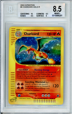 Pokemon Graded: Charizard 6/165 Expedition (2002) Holo Beckett 8.5