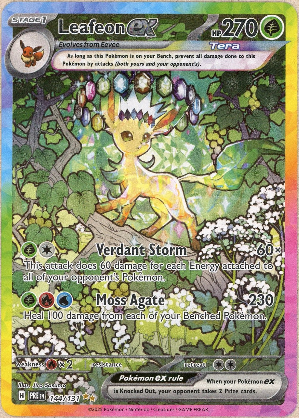 Pokemon Single: Leafeon ex 144/131 Prismatic Evolutions (2025) SIR NM