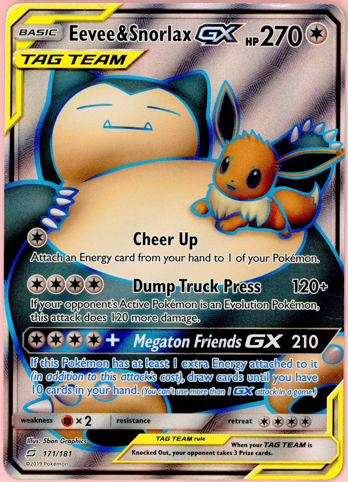 Pokemon Single: Eevee & Snorlax GX 171/181 Team Up (2019) MP