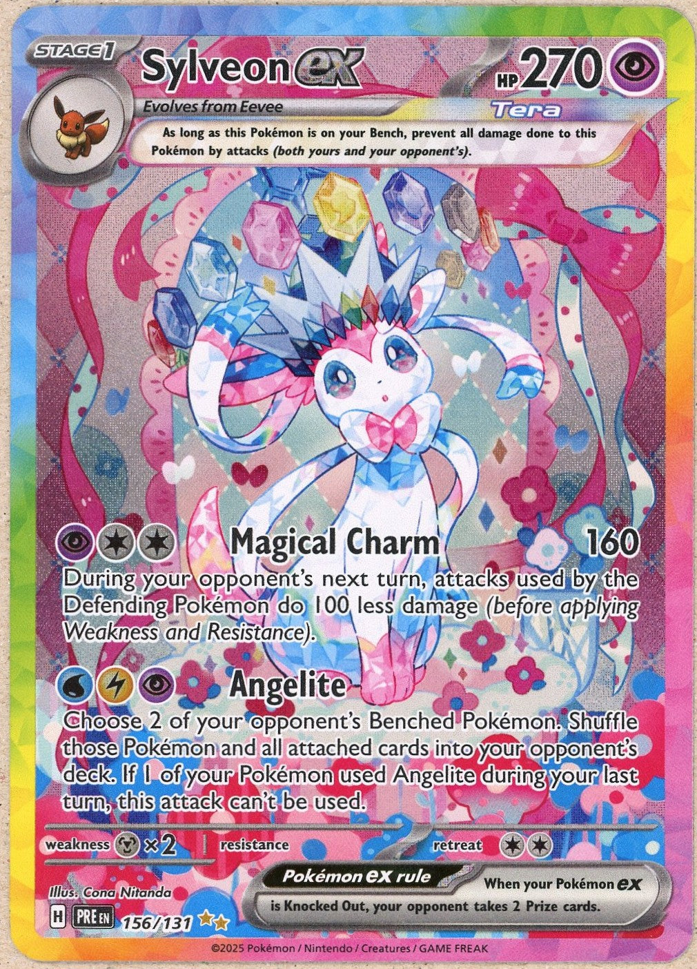 Pokemon Single: Sylveon ex 156/131 Prismatic Evolutions (2025) SIR NM