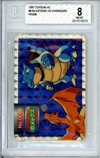 Pokemon Graded: Blastoise VS Charizard #9 Topsun (1997) Prism Holo Beckett 8