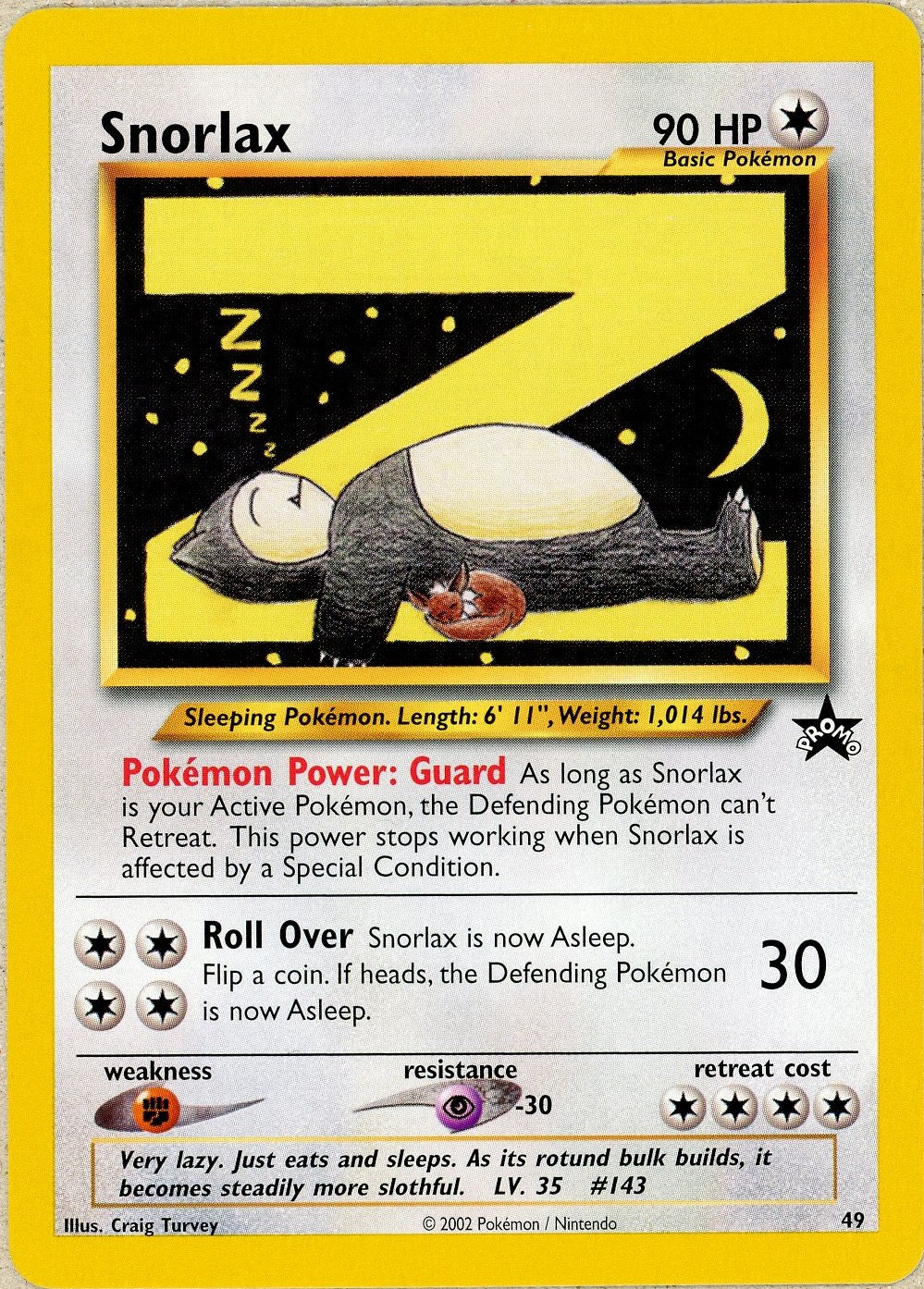 Pokemon Graded: Snorlax #49 WOTC League Promo (2002) NM