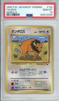 Pokemon Graded: JP Tauros #128 Vending Series III (1998) PSA 10