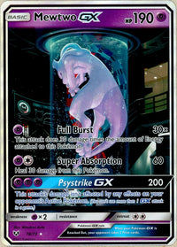 Pokemon Single: Mewtwo GX 78/73 Shining Legends (2017) Holo NM