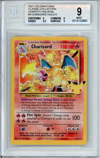 Pokemon Graded: Charizard #4 Celebrations Classic Collection (2021) Holo Beckett 9