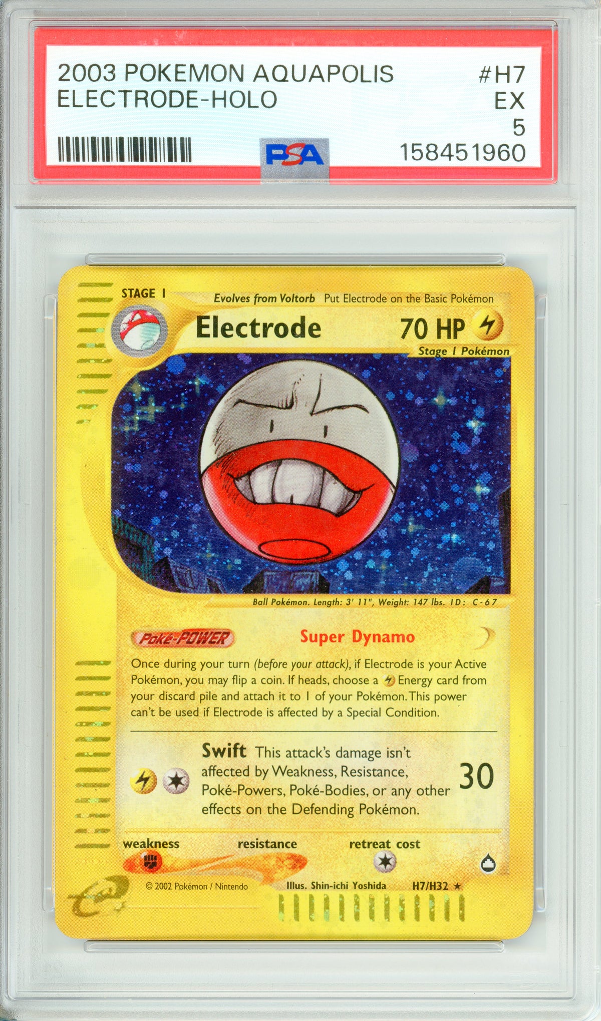 Pokemon Graded: Electrode H7/H32 Aquapolis (2003) Holo PSA 5