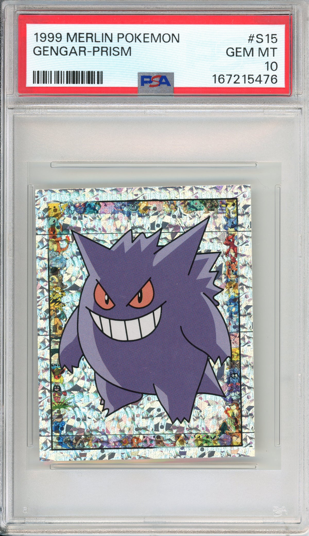 Pokemon Graded: Gengar #S15 Merlin (1999) Prism PSA 10