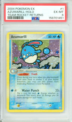 Pokemon Graded: Azumarill 1/109 Team Rocket Returns (2004) Holo PSA 6