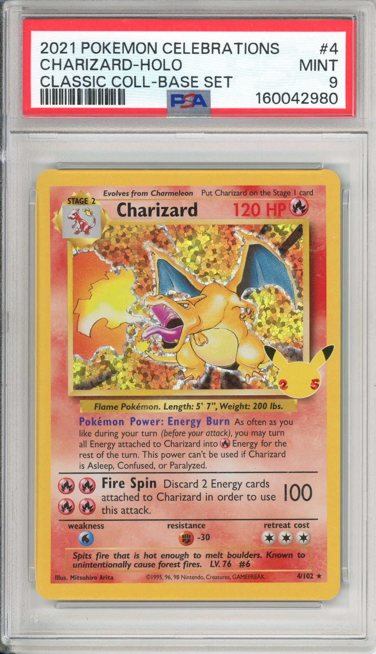 Pokemon Graded: Charizard 4/102 Classic Collection (2021) Holo PSA 9