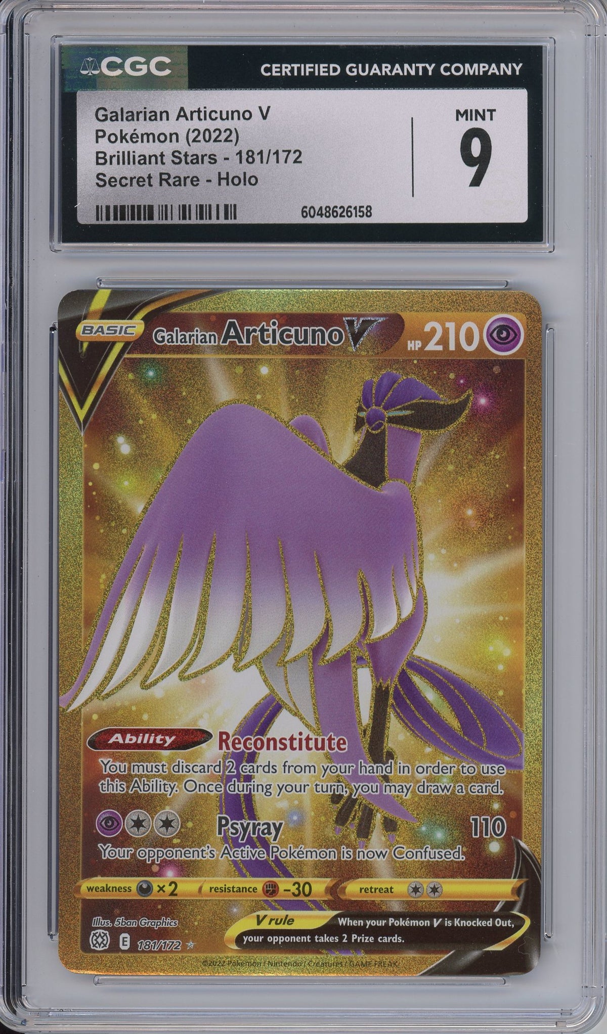 Pokemon Graded: Galarian Articuno V CGC 9
