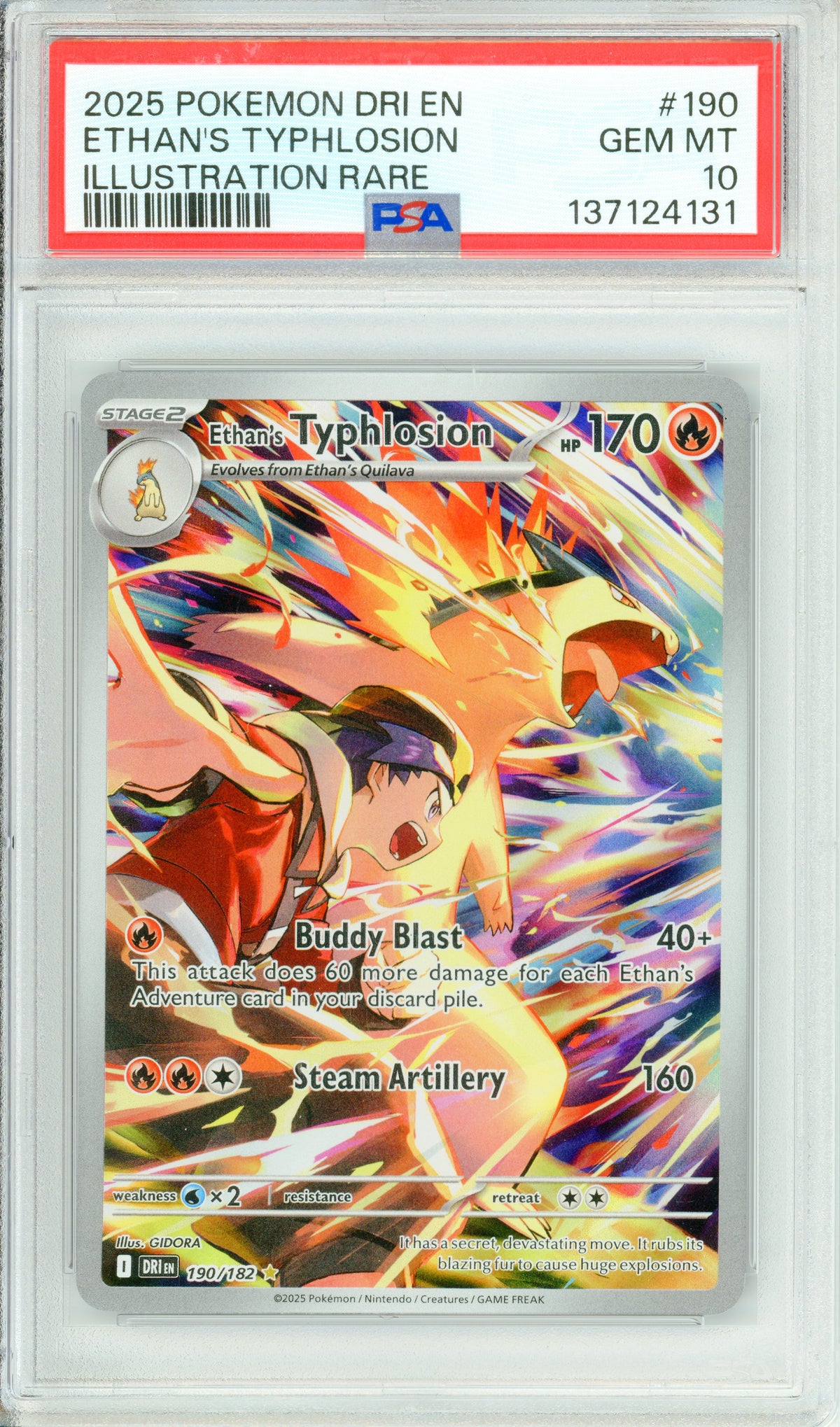Pokemon Graded: Ethan's Typhlosion 190/182 Heat Wave (2025) IR PSA 10