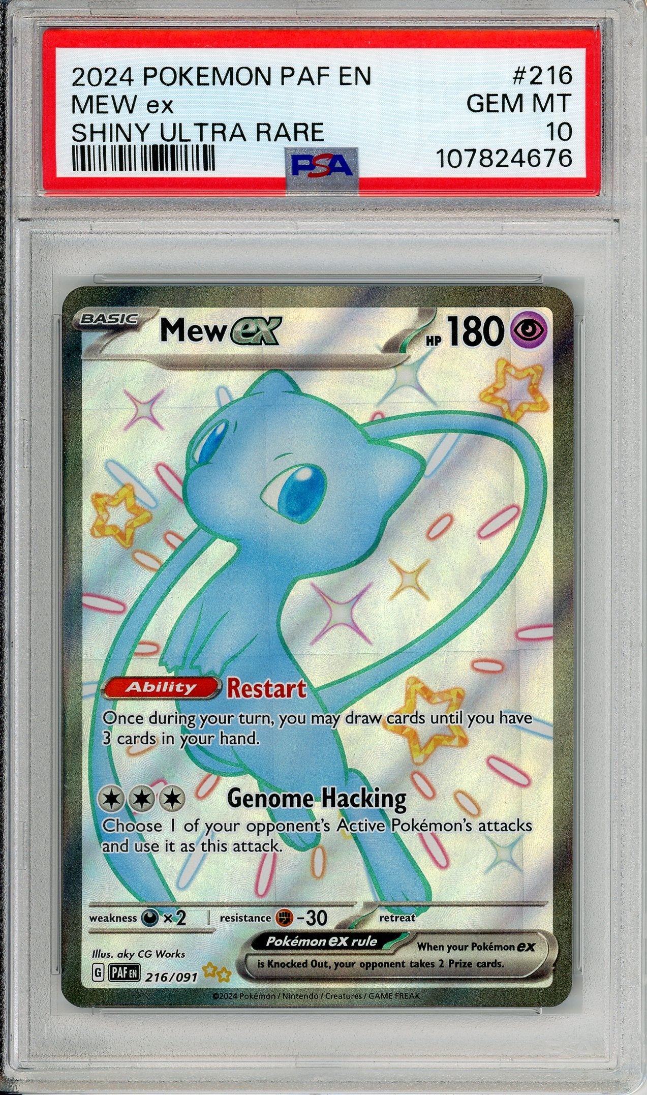 Pokemon Graded: Mew ex 216/91 Paldean Fates (2024) Shiny Full Art PSA Double Infinity Gaming Pokemon Graded: Mew ex 216/91 Paldean Fates (2024) Shiny Full Art PSA Double Infinity Gaming
