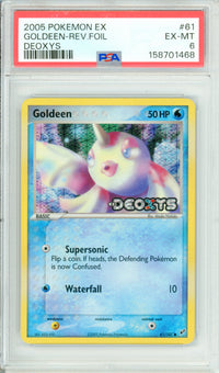 Pokemon Graded: Goldeen 61/107 EX Deoxys (2005) Rev. Foil PSA 6