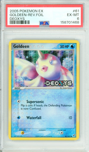 Pokemon Graded: Goldeen 61/107 EX Deoxys (2005) Rev. Foil PSA 6
