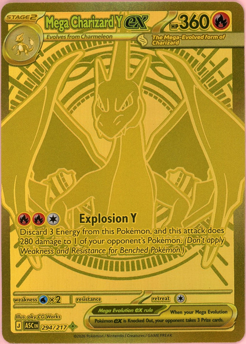 2026 Pokemon Ascended Heroes Mega Charizard Y EX Mega Hyper Rare PSA 9 294/217 2026 Pokemon Ascended Heroes Mega Charizard Y EX Mega Hyper Rare PSA 9 294/217
