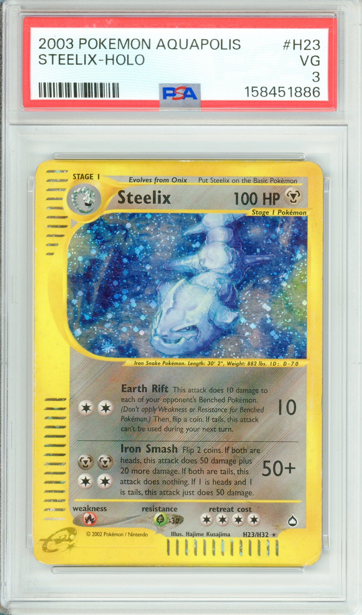 Pokemon Graded: Steelix H23/H32 Aquapolis (2003) Holo PSA 3