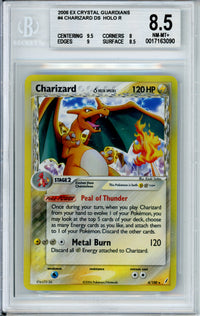 Pokemon Graded: Charizard 4/100 EX Crystal Gaurdians (2006) Beckett 8.5