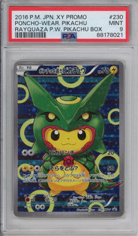 Pokemon Graded: Pikachu in Rayquaza Poncho PSA 9