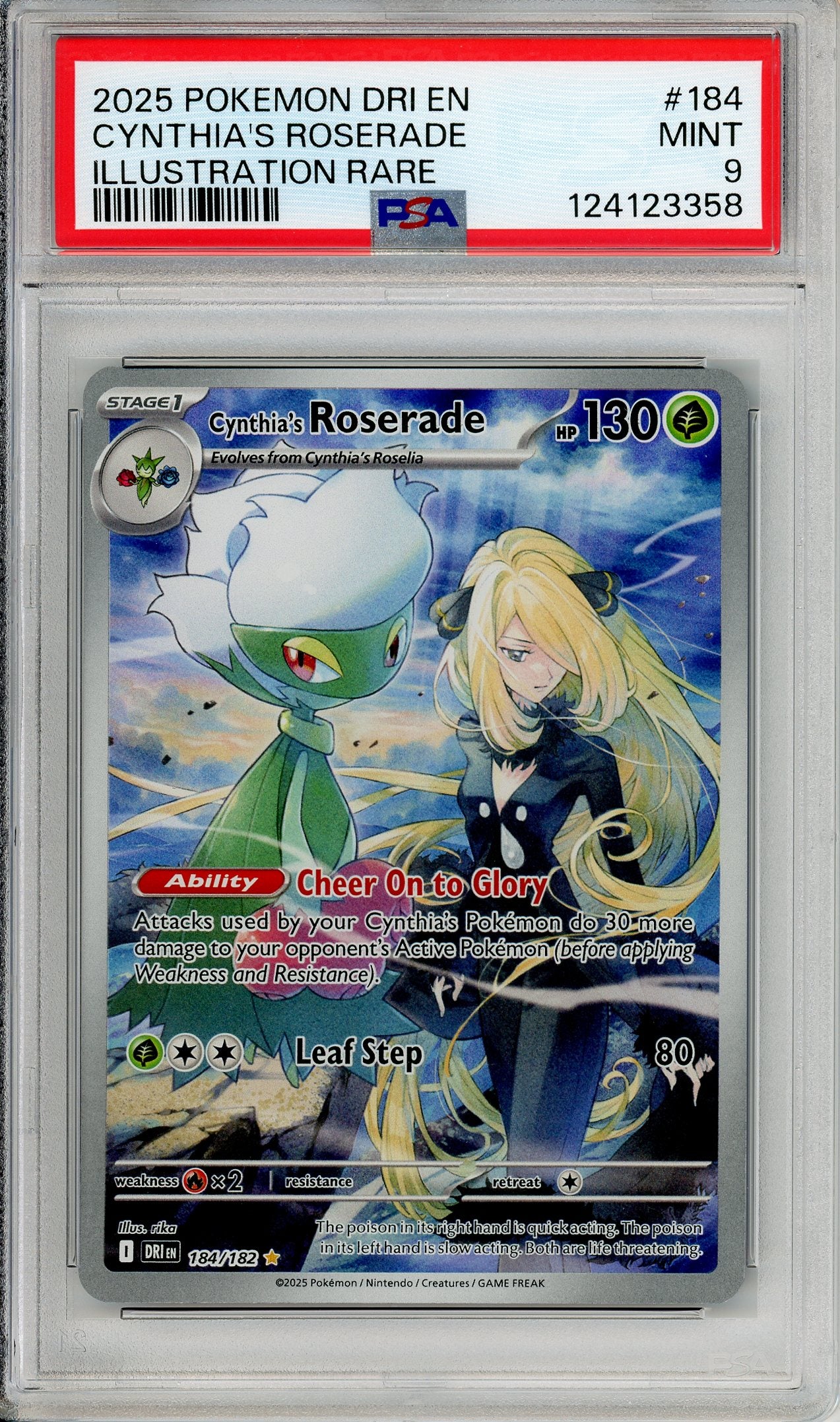 Pokemon Graded: Cynthia's Roserade 184/182 Destined Rivals (2025