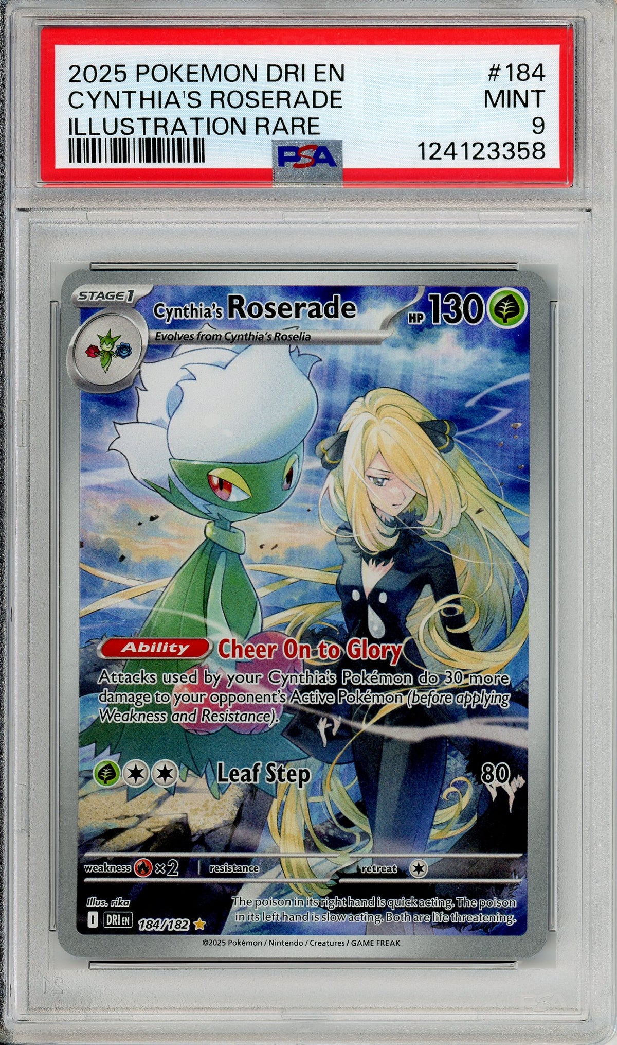 Pokemon Graded: Cynthia's Roserade 184/182 Destined Rivals (2025) IR P – Double Infinity Gaming