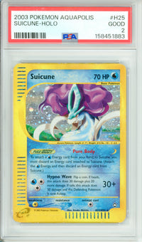 Pokemon Graded: Suicune H25/H32 Aquapolis (2003) Holo PSA 2
