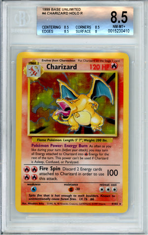 Pokemon Graded: Charizard 4/102 Base Set (1999) Beckett 8.5