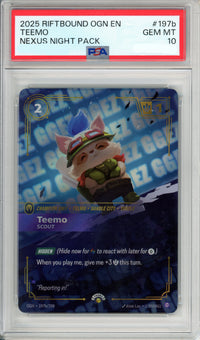 Riftbound Graded: Teemo 197b/198 Nexus Night Pack (2025) PSA 10