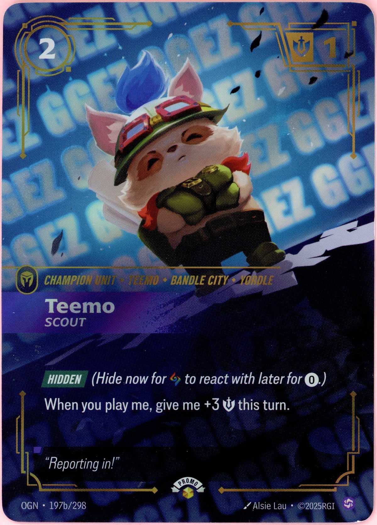 Riftbound Single: Teemo Scout 197b/298 Organized Play (2025) NM