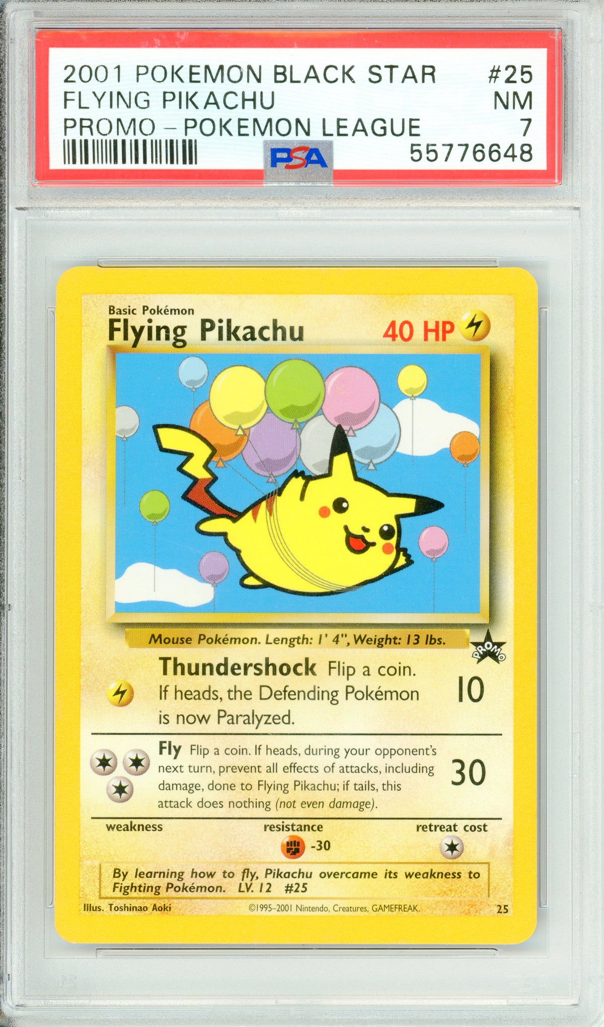 Pokemon Graded: Flying Pikachu #25 League Promo (2001) PSA 7