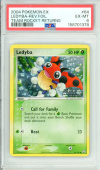 Pokemon Graded: Ledyba 64/109 Team Rocket Returns (2004) Rev. Foil PSA 6