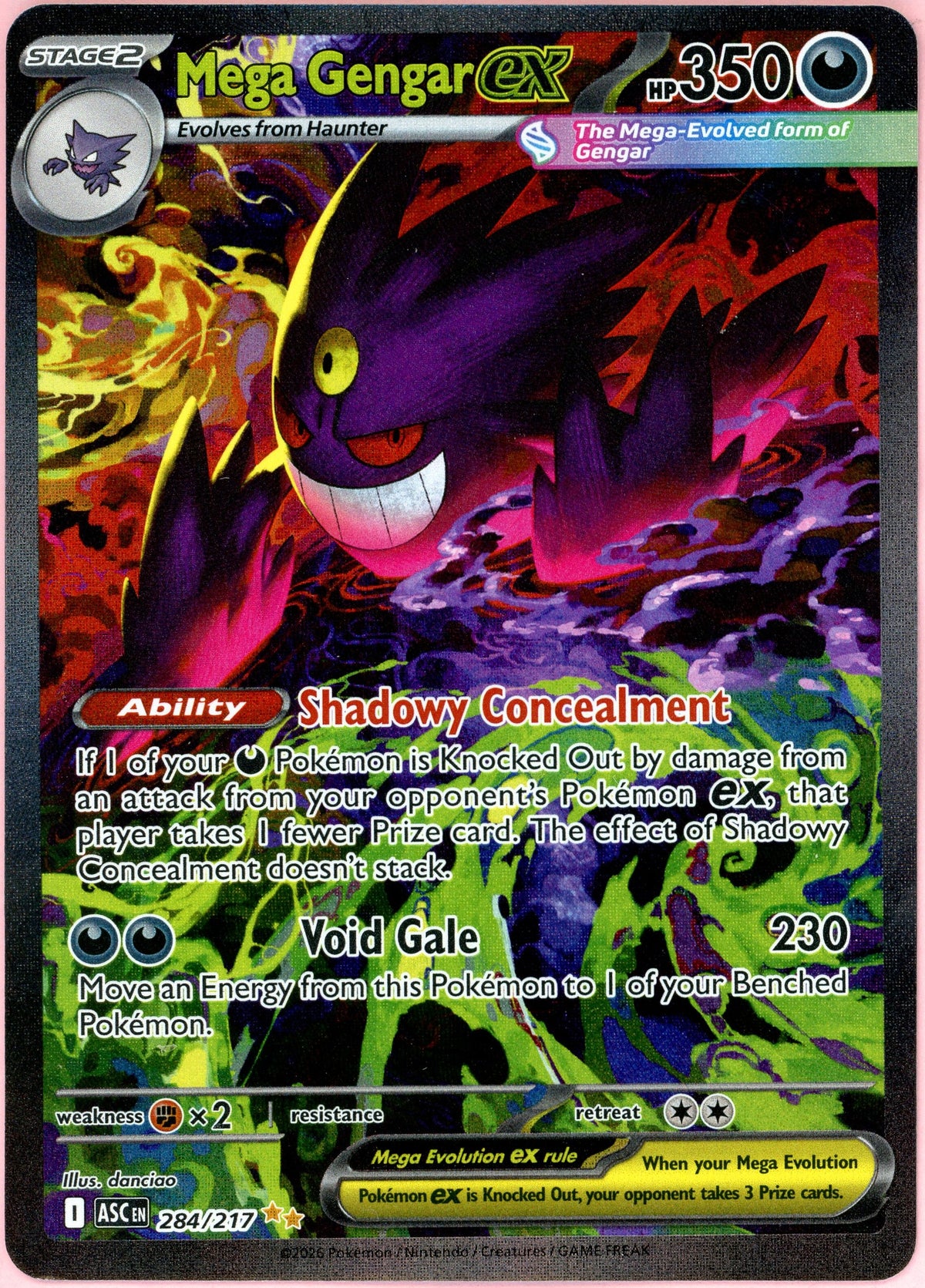 Pokemon Single: Mega Gengar ex 284/217 Ascended Heroes (2026) NM