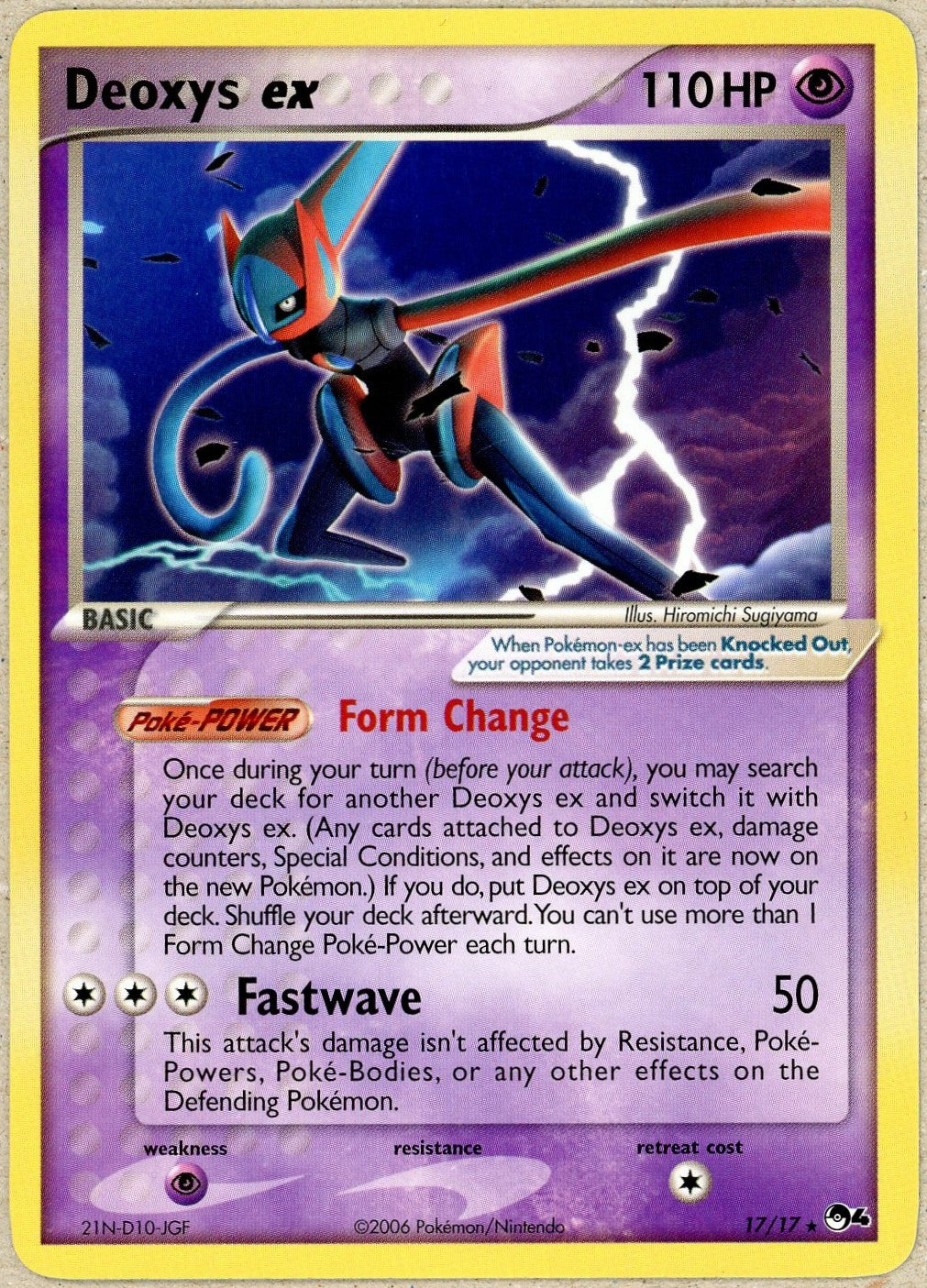 Pokemon Single: Deoxys EX 17 Pokemon POP Series 4 (2006) DMG
