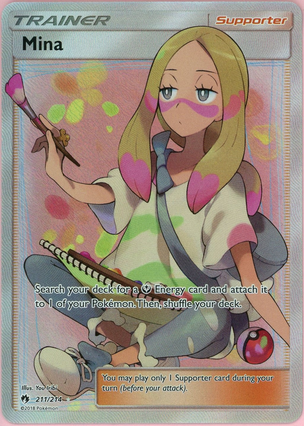 Pokemon Single: Mina 211/214 Lost Thunder (2018) Full Art Holo NM
