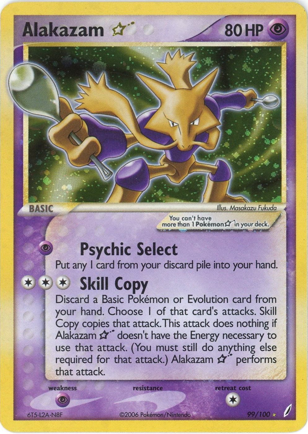 Pokemon Single: Alakazam Gold Star 99/100